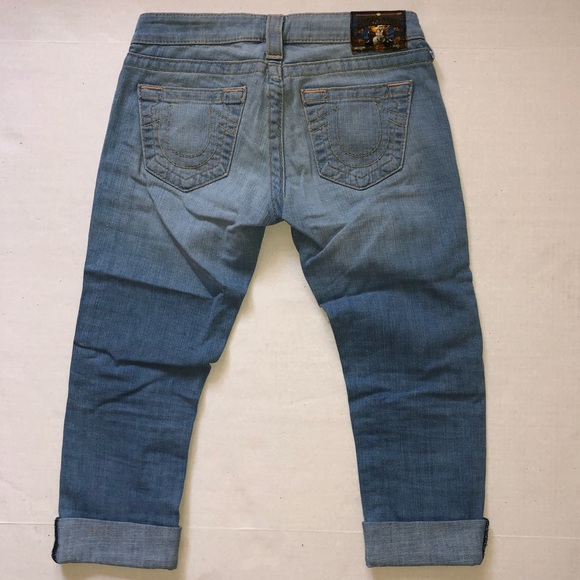 True Religion Light Wash Capri Jeans 26 - Picture 5 of 7